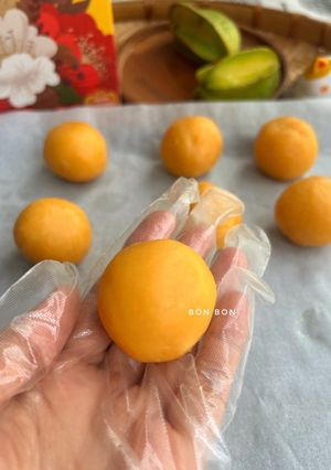 Hình của món Nhân Kem Trứng Muối Dẻo Bánh Trung Thu.