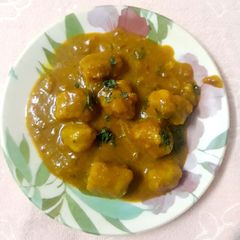 A picture of Gatte curry.