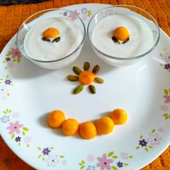 A picture of Ripe mango Raita in cinnamon flavour.