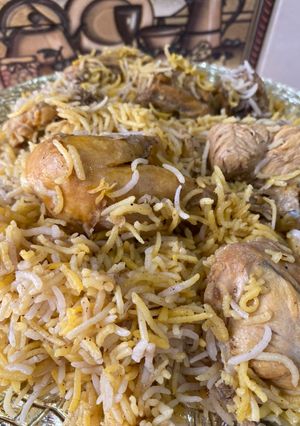 A picture of Chicken Pulao in less oil.