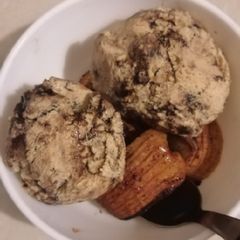 A picture of CARAMELIZED APPLES WITH SALTED CARAMEL ICE-CREAM #themechallenge.
