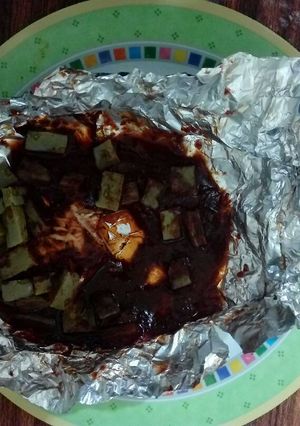 A picture of Mixiotes de Chicken Breast with Nopales.