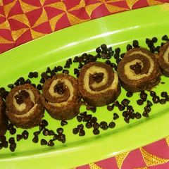 Chocolate vermicilli coconut swiss roll A picture of Chocolate vermicilli coconut swiss roll.