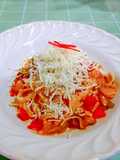 Fettuccine bolognese shiitake paprika