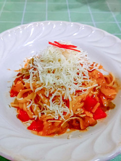 Foto resep Fettuccine bolognese shiitake paprika