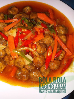Foto resep Bola Bola Daging Asam Manis