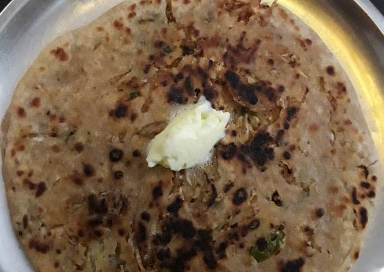 Recipe of Any-night-of-the-week Mooli prantha with butter