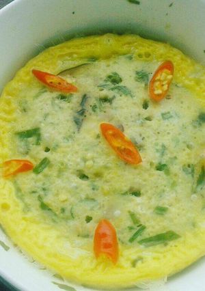 Hình của món Trứng hấp tôm nấm.