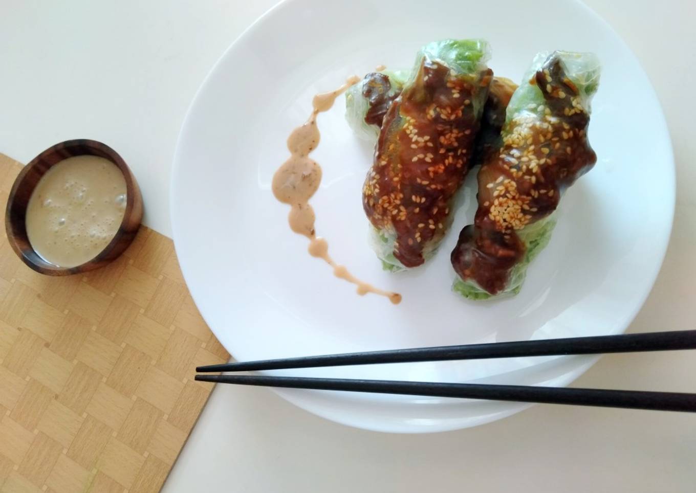 Beef bulgogi springrolls