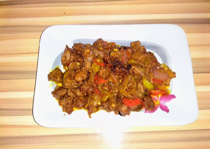 Recipe of Homemade Gizzard and liver stir fry