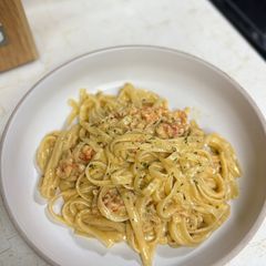 A picture of Crawfish Fettuccine Cajun Alfredo.