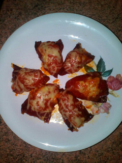 Una foto de Pimientos del piquillo rellenos de carne