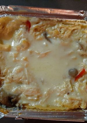 Una foto de Lasaña de Pollo con Champiñones