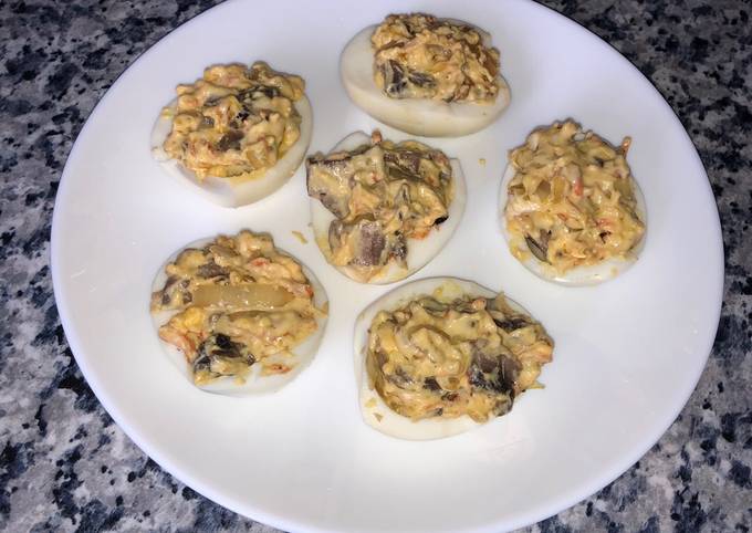 Яйца, фаршированные грибами, пошаговый рецепт с фото на ккал