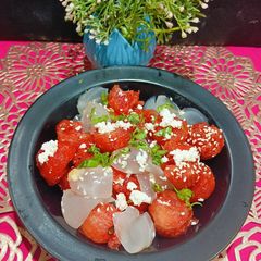 A picture of Summer Salad With Ice Apple And Watermelon.