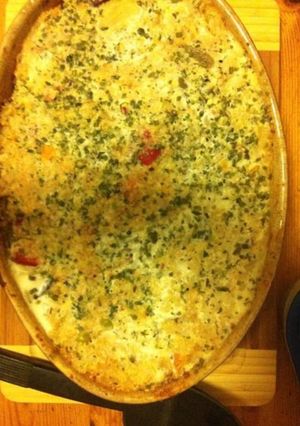 Une photo de Risotto aux herbes en gratin