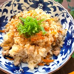 A picture of Japanese Chicken and  Clams Pilaf.