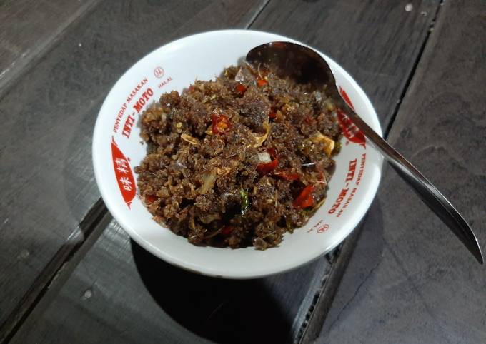 Oseng iwak Samu (anak haruan/anak papuyu/anak saluang)