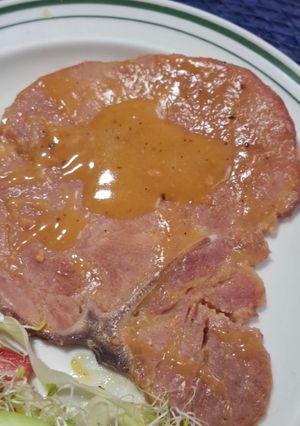 Una foto de Chuletas ahumadas a la naranja