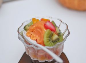 Foto resep Mixed Fruit Soft Serve - Strawberry, Mango, Peach