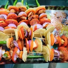 A picture of Chicken shashlik.
