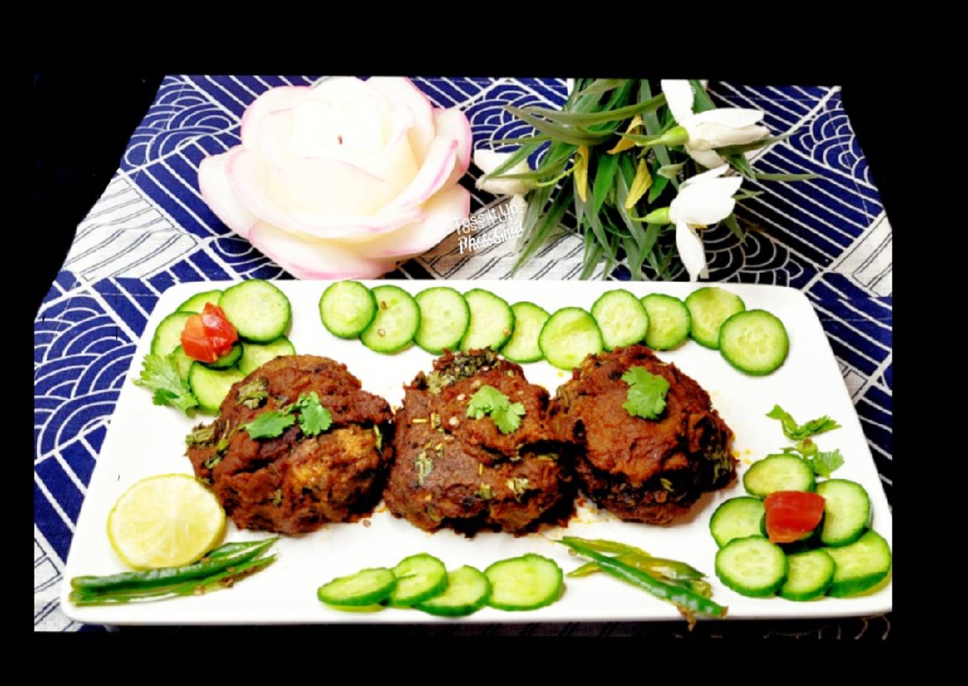 Peas Stuffed Shami Kabaab In Spicy Tomato Masala