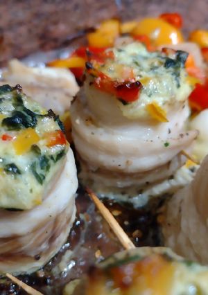 Una foto de Rollitos de pescado con vegetales