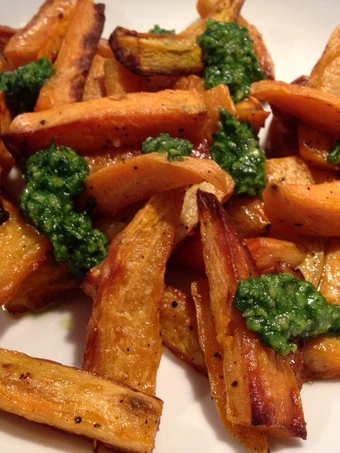 Easy Steps to Make Sweet Potato Chips with Pesto the Delicious Perfect