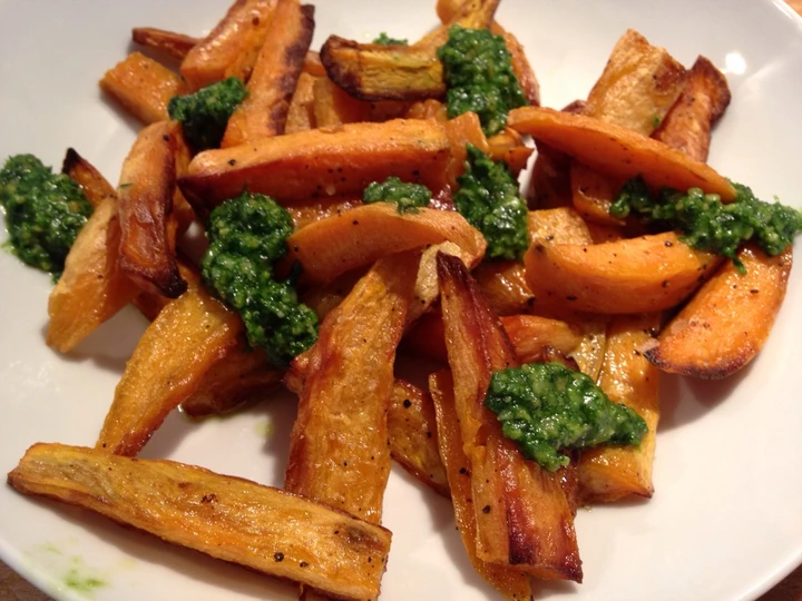 Easy Steps to Make Sweet Potato Chips with Pesto the Delicious Perfect