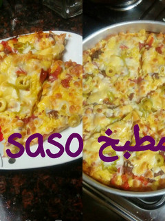 صورة لوصفة بيتزا بدون خميره