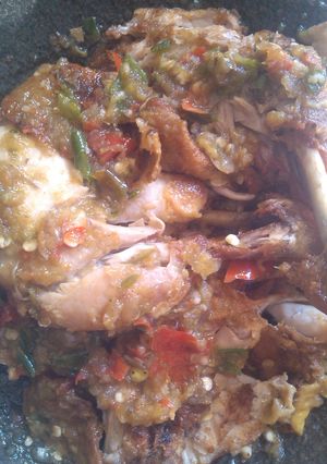 Foto resep Ayam Penyet Praktis Cabai Campur