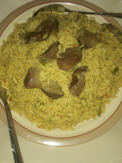 A picture of Liver fried rice.