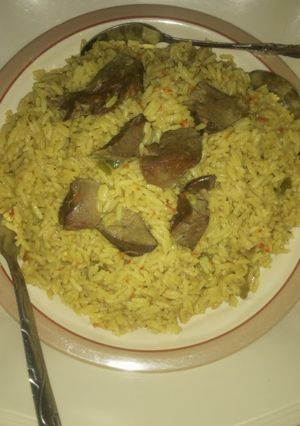 A picture of Liver fried rice.