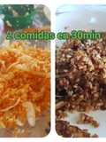 Ensalada de col y arroz con setas