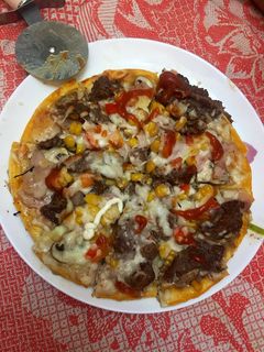 عکسی از دستور پیتزا استیک 🍕