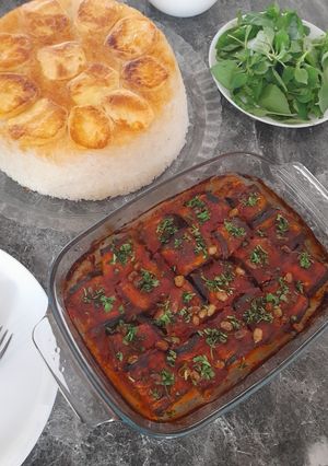 عکسی از دستور کباب برمه ای(رول بادمجان)