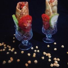 A picture of Raw Banana & Chickpea  Rollups.