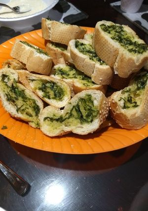 Una foto de Pan 🍞 de ajo con perejil
