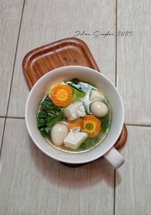 Foto resep 6. sayur pakcoy telur puyuh
