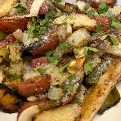 A picture of Greek Lemon Roasted Potatoes.