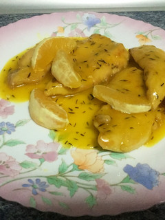Una foto de Pechugas de pollo a la naranja y miel