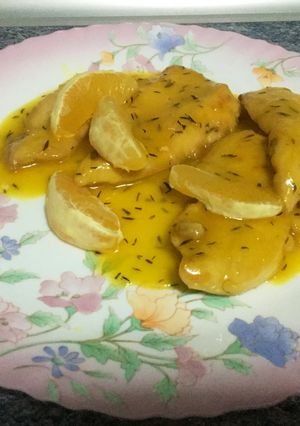 Una foto de Pechugas de pollo a la naranja y miel