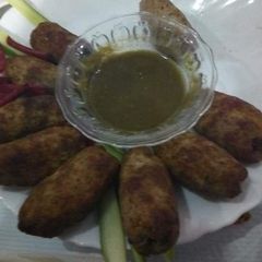 Kabab with chutney A picture of Kabab with chutney.