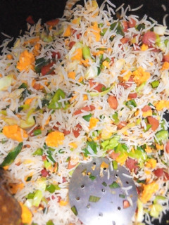 A picture of Vegetables n Egg Fried Rice.
