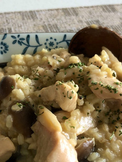 義大利雞肉蕈菇燉飯 的食譜成品照片
