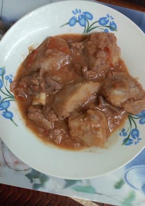 A picture of Arrowroots in beef stew #mycreativearrowrootsrecipecontest#.