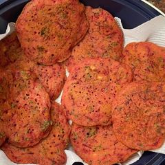A picture of Beetroot Broccoli Chilla or Pancake.