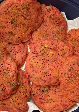 A picture of Beetroot Broccoli Chilla or Pancake.