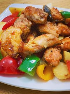 Hình của món Cá Hồi Lúc Lắc.