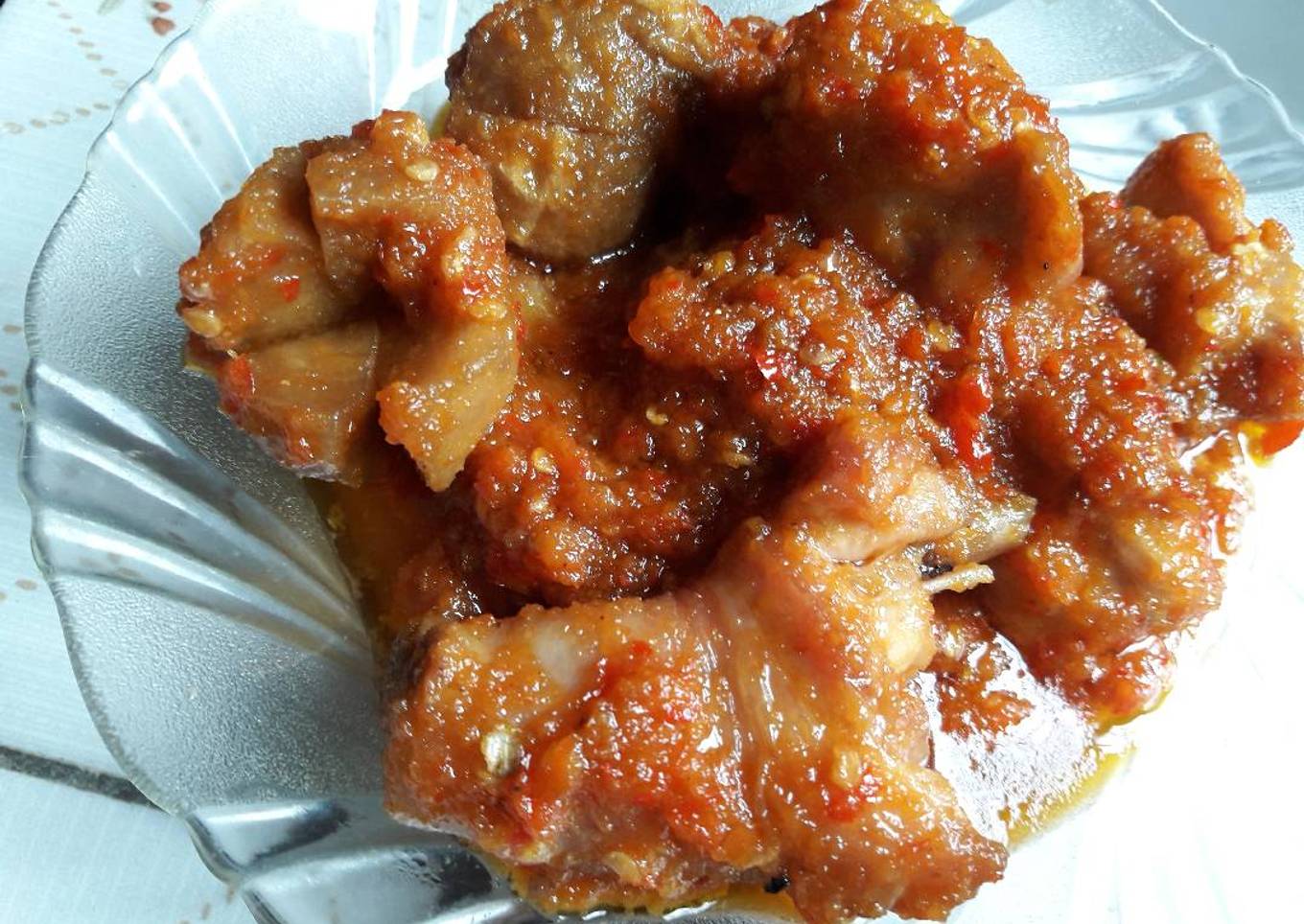 Sambal goreng balado ayam+baso